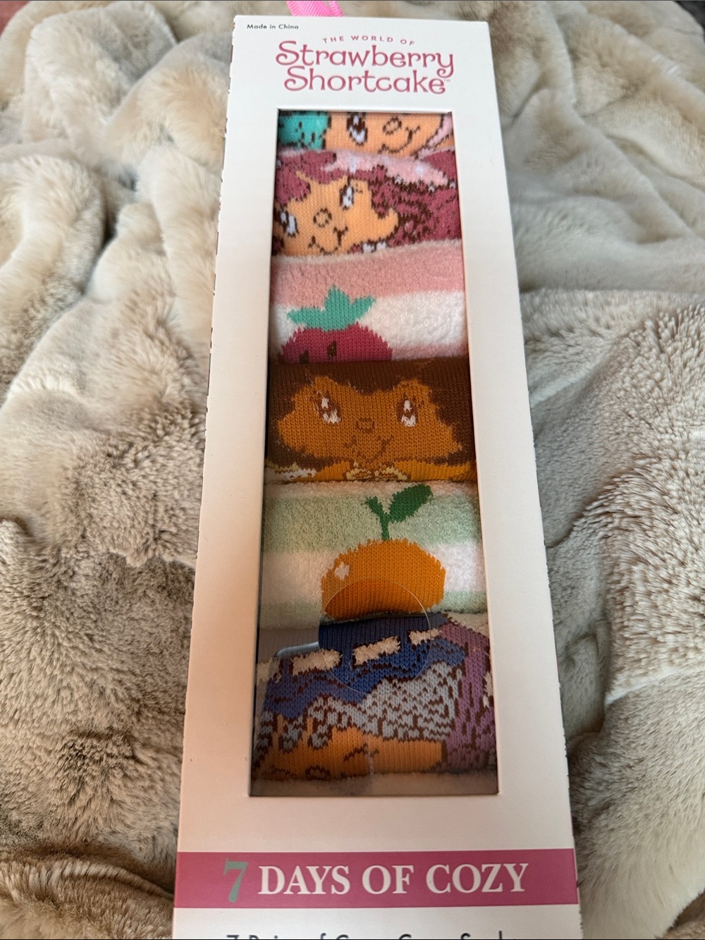 Strawberry Shortcake Women’s Cozy Socks - Pink, Orange, Green, Blue Set